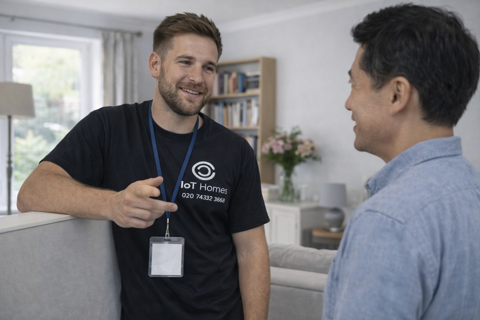 Engineer fixing sink in modern kitchen